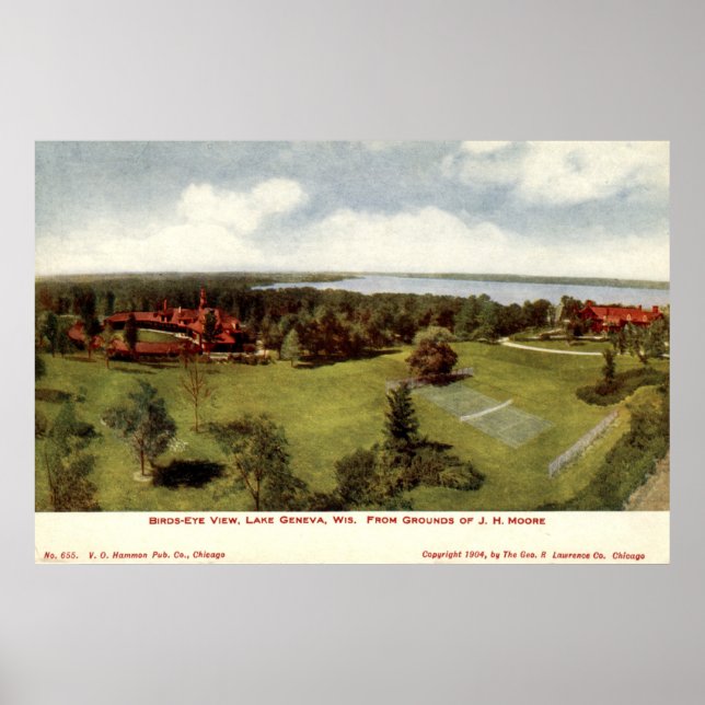 1904 Vintage Lake Geneva, Wisconsin Poster (Front)