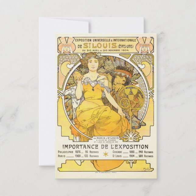 1904 World's Fair By Alphonse Mucha Save The Date (Front)