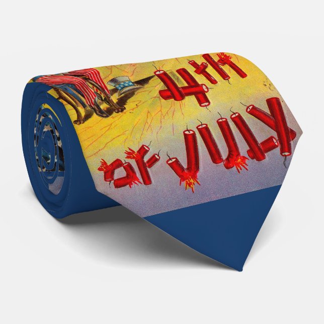 1905 4th of July with Uncle Sam print Tie (Rolled)