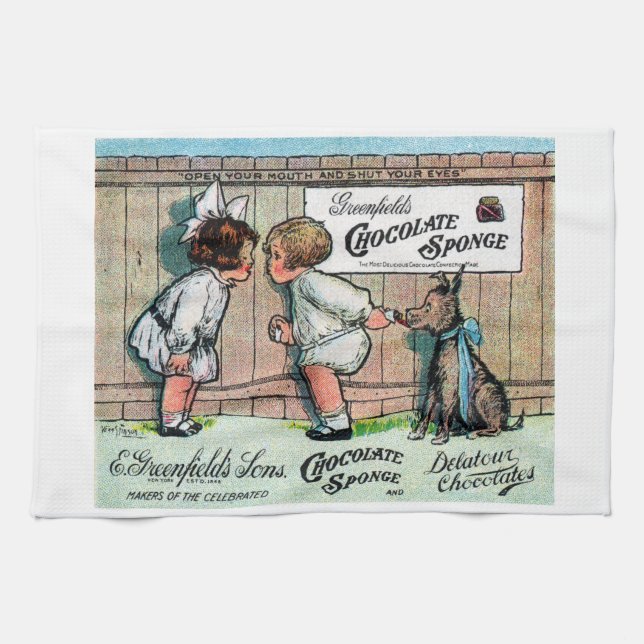 1905 Chocolate Candy Ad Kitchen Towel (Horizontal)