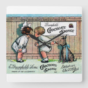1905 Chocolate Candy Ad Square Wall Clock