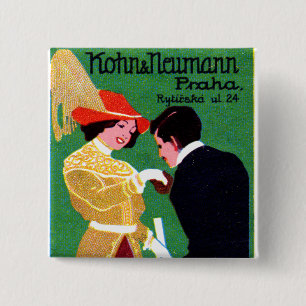 1905 Prague Fashion Poster 2 Inch Square Button