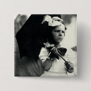 1905 Tough Little Girl 2 Inch Square Button