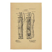 1905 Vintage Golf Caddy Bag Patent Art Print