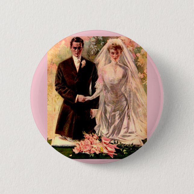 1906 Edwardian wedding 2 Inch Round Button (Front)