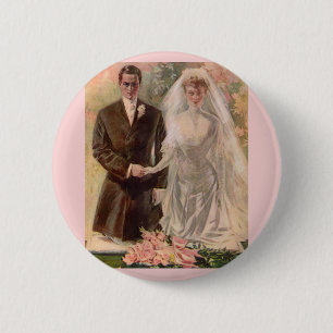 1906 Edwardian wedding 2 Inch Round Button