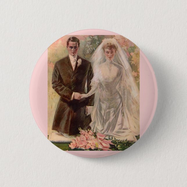 1906 Edwardian wedding 2 Inch Round Button (Front)