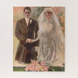 1906 Edwardian wedding Jigsaw Puzzle