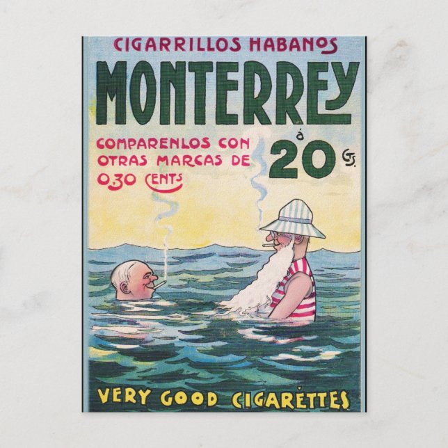 1906 Vintage Monetrrey Cigar Advertisement Postcard (Front)