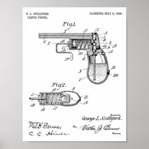 1906 Water Gun Patent Art Drawing Print