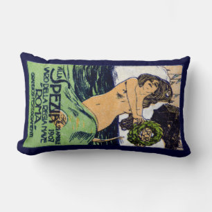1907 Italian Battleship Roma Lumbar Pillow