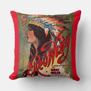 1907 Redwing sheet music cover print Throw Pillow