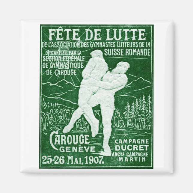 1907 Swiss Wrestling Magnet (Front)