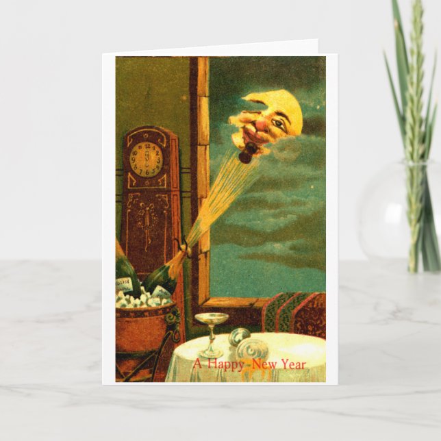 1908 Champagne New Year Holiday Card (Front)
