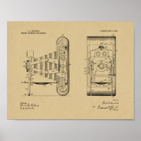 1908 Folding Camera Patent Art Drawing Print