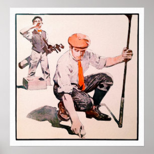1908 Golf Watercolour Print