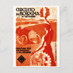 1908 Italian Auto Racing Postcard