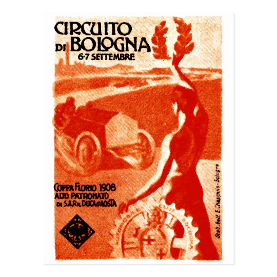 1908 Italian Auto Racing Postcard
