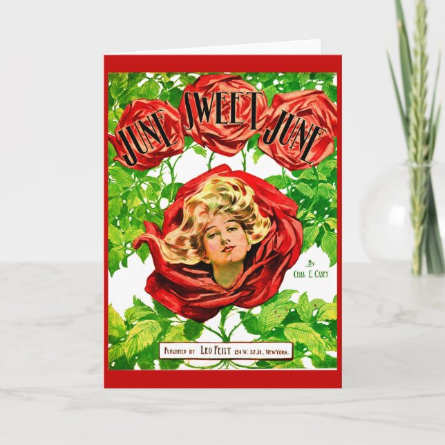 1908 June Sweet June sheet music pirnt Card (Front)