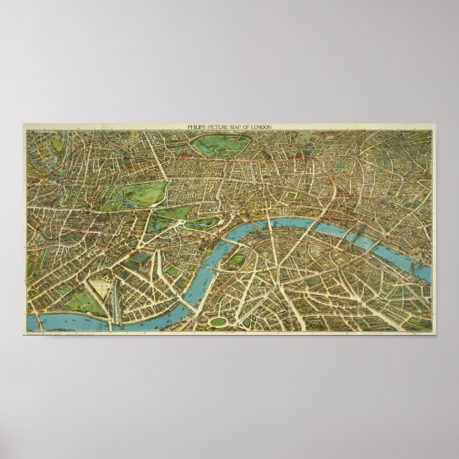 1908 London Vintage Map Poster (Front)