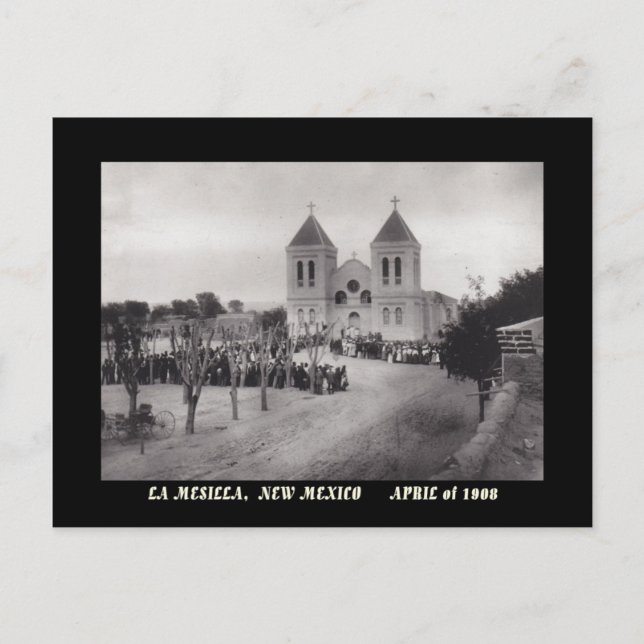 1908 PLAZA VIEW, LA MESILLA, NEW MEXICO POSTCARD (Front)