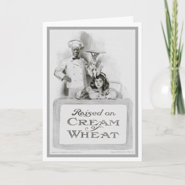 1908!!! "RAISED ON CREAM OF WHEAT" AD GREETING CARD (Front)
