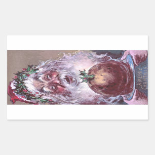 1908 Santa with Plum Pudding Vintage Christmas Sticker