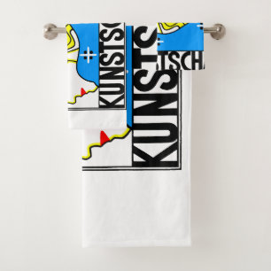 1908 Vienna Art Nouveau Art Show Fair Maiden Bath Towel Set