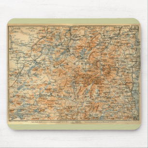 1909 Adirondacks Map from Baedeker's Travel Guide Mouse Pad