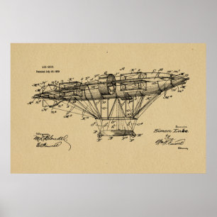 1909 Airship Aeroship Patent Drawing Art Print