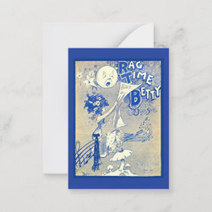 1909 Ragtime Betty sheet music art Card
