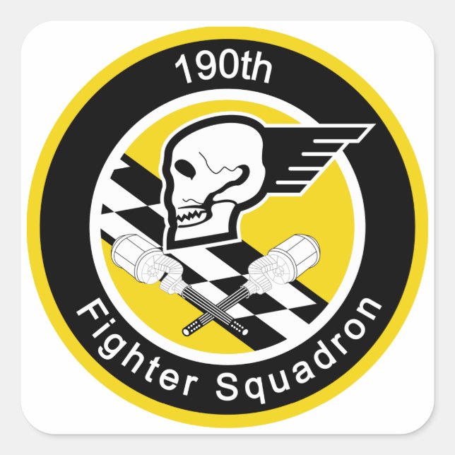 190th Fighter Squadron Square Sticker (Front)