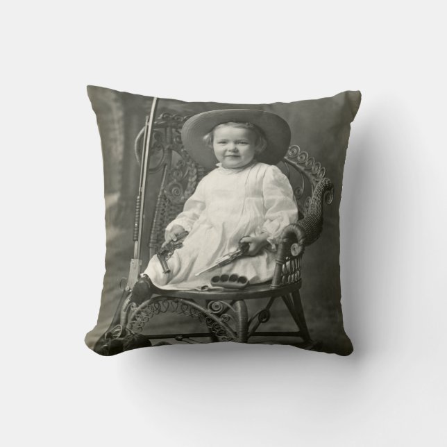 1910 American Tomboy Throw Pillow (Front)