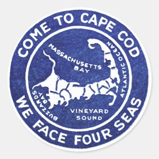 1910 Cape Cod Classic Round Sticker (Front)