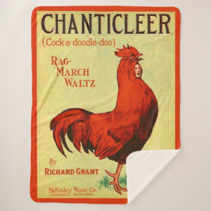 1910 Chanticleer sheet music print Sherpa Blanket