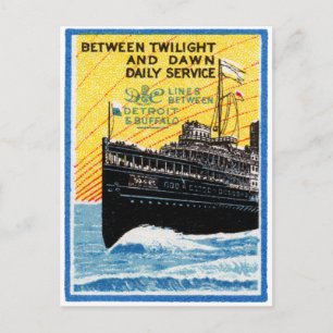 1910 Detroit to Buffalo Steamship Postcard
