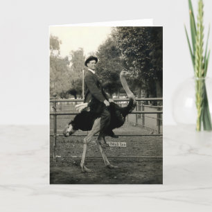 1910 Ostrich Riding Card