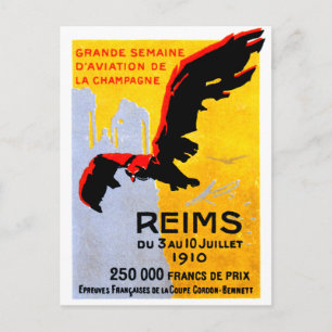 1910 Reims Air Show Poster Postcard