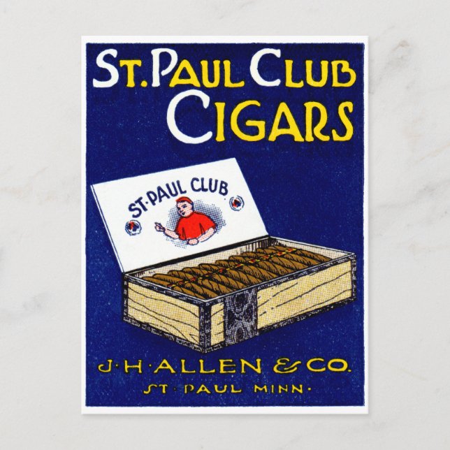 1910 St. Paul Club Cigars Postcard (Front)