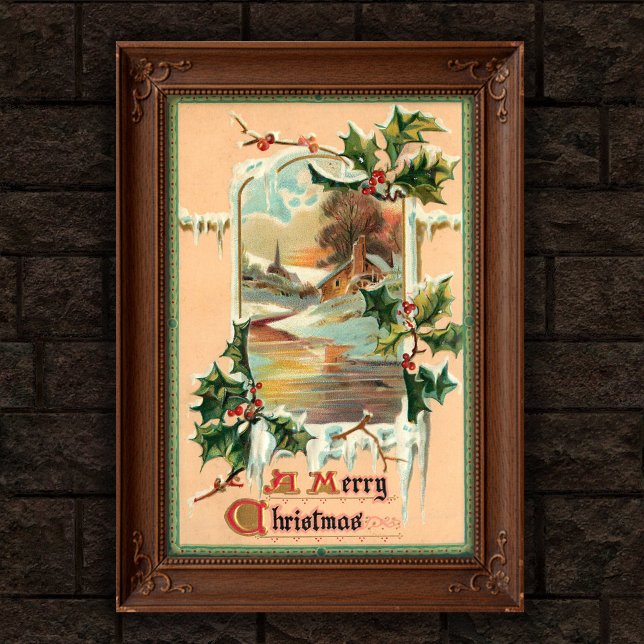 1910 Vintage Christmas Holly Poster Art (Creator Uploaded)