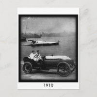 1910 Vintage Race Car & Speed Boat-Post Card