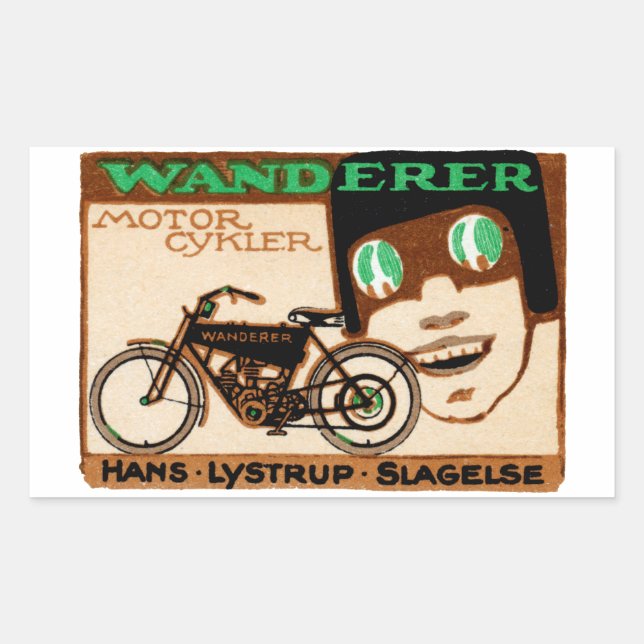 1910 Wanderer Motorcycle Poster Sticker (Front)