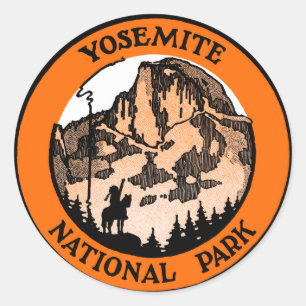 1910 Yosemite National Park Classic Round Sticker