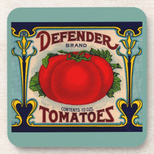 1910s Defender brand tomatoes label Coaster