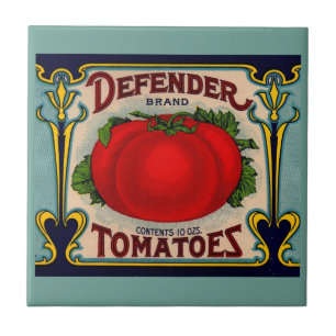 1910s Defender brand tomatoes label Tile