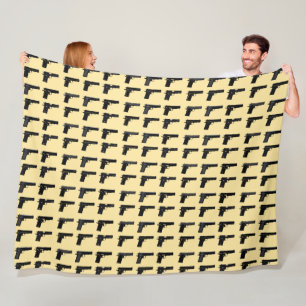 1911 Gun Silhouette Pattern Target Sports Fleece Blanket