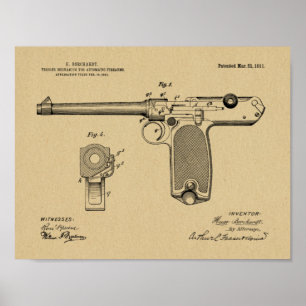 1911 Impression automatique de dessin d'art de pis