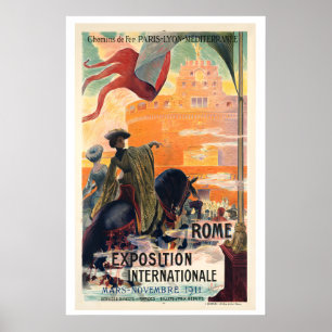 1911 Rom Exposition Internationale Railways from Poster