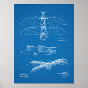 1911 Vintage Airplane Patent Art Drawing Print