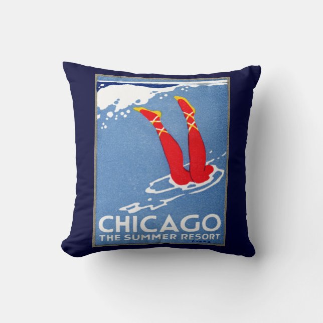 1912 Chicago, The Summer Resort Throw Pillow (Front)